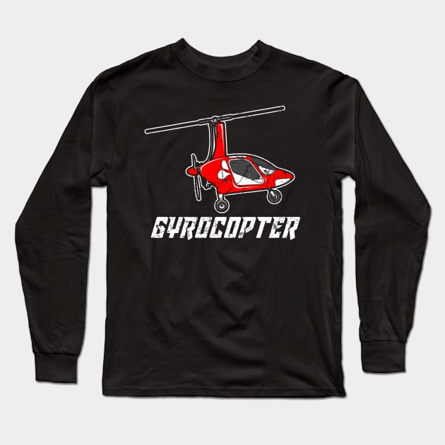 Gyrocopter Gyronaut Gyroplane Pilot cool tshirt Long Sleeve T-Shirt by Anfrato